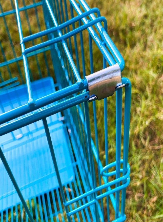 KittuPet قفص كلاب KittuPet مع صينية قابلة للإزالة، قفص معدني مقاوم للصدأ مناسب لجميع السلالات (18 بوصة) (أزرق) - Image 5